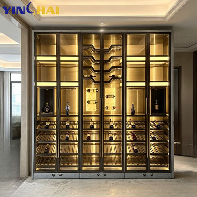 Commercial Freestanding Wine Refrigerator with LED Light Glass Door