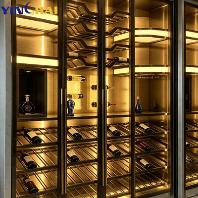 Commercial Freestanding Wine Refrigerator with LED Light Glass Door