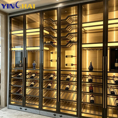Commercial Freestanding Wine Refrigerator with LED Light Glass Door
