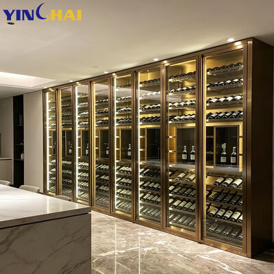 LED Lighted Glass Wine Cabinet Tall Freestanding Liquor Storage for Home Bar