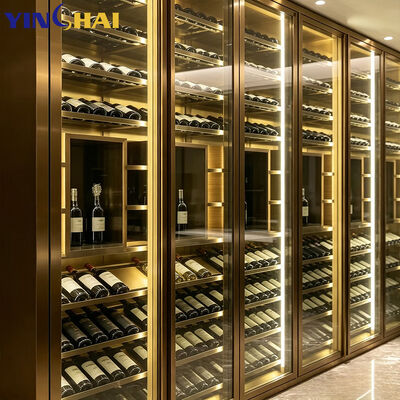 LED Lighted Glass Wine Cabinet Tall Freestanding Liquor Storage for Home Bar