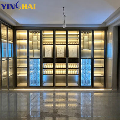 Dual Zone Wine Cooler Wine Cabinet with LED Light & Clear Glass Doors