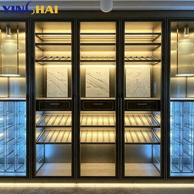 Dual Zone Wine Cooler Wine Cabinet with LED Light & Clear Glass Doors
