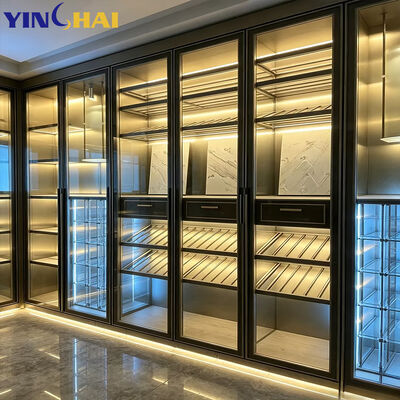 Dual Zone Wine Cooler Wine Cabinet with LED Light & Clear Glass Doors