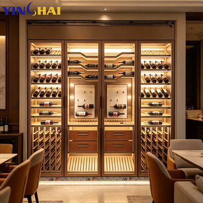 Medium 50-59 Bottle Stainless Steel Wine Cabinet Bottle Wine Cooler