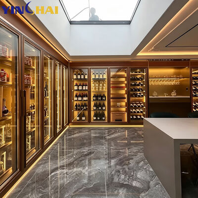 Home Wine Cellar Residential Wine Storage with LED Light Wine Display Rack 