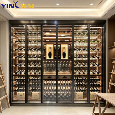 Home Stainless Steel Built-In Dual Zone Wine Cooler for Living room