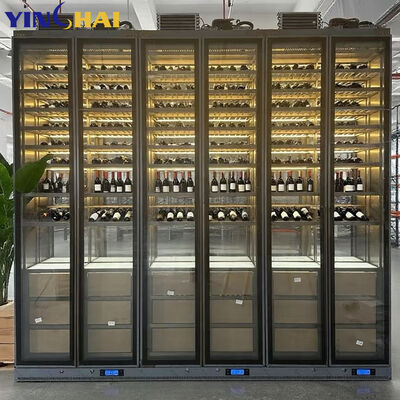 Modern Black LED Wine Cabinet Freestanding Glass Door Liquor Rack for Home