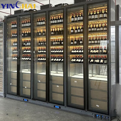 Modern Black LED Wine Cabinet Freestanding Glass Door Liquor Rack for Home