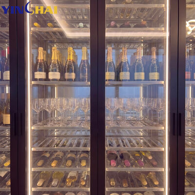 Dual Zone Wine Cabinet Glass Door Liquor Storage for Home & Bar