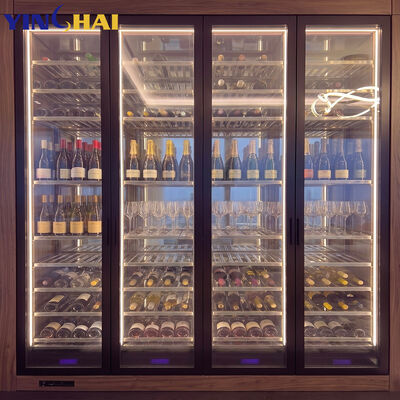 Dual Zone Wine Cabinet Glass Door Liquor Storage for Home & Bar
