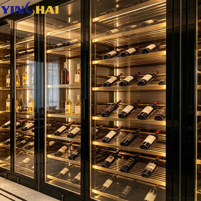 Modern LED Wine Cabinet with Glass Door Freestanding Liquor Display