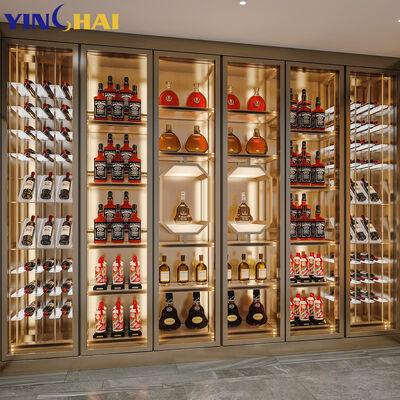 Constant Temp Wine Cabinet Wood Glass Door Built-in Cooler
