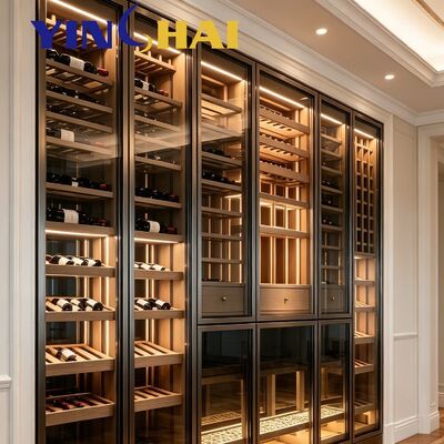 Custom Constant Temperature Stainless Steel Wine Cabinet with LED Light 