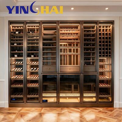 Custom Constant Temperature Stainless Steel Wine Cabinet with LED Light 