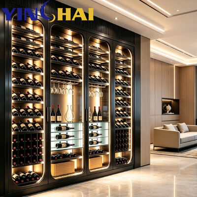 Stainless Steel Oak Constant Temperature Wine Cooler Cabinet App Controlled 