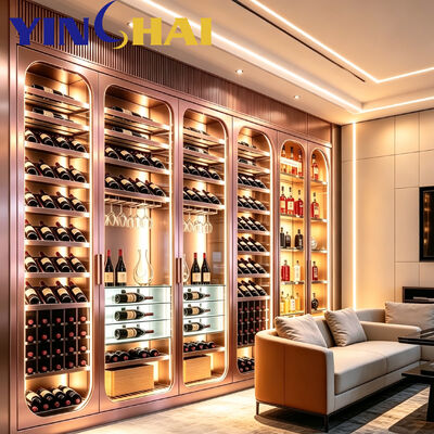 Stainless Steel Oak Constant Temperature Wine Cooler Cabinet App Controlled 