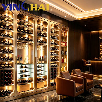 Stainless Steel Oak Constant Temperature Wine Cooler Cabinet App Controlled 