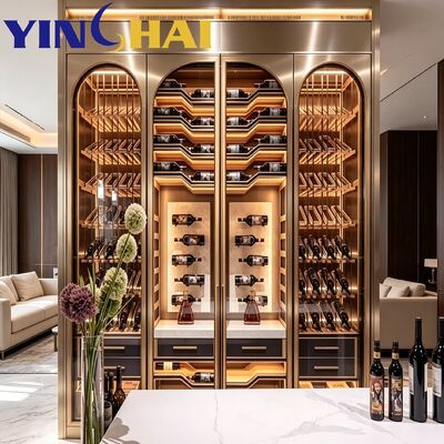 Arched Stainless Steel Constant Temperature Wine Cabinet APP Control