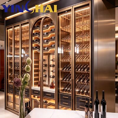 Arched Stainless Steel Constant Temperature Wine Cabinet APP Control