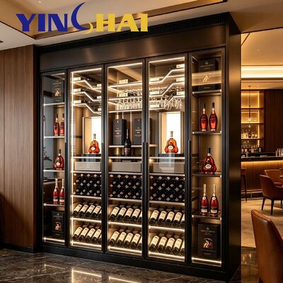 Custom Stainless Steel Constant Temperature Wine Cabinet With Mixed Storage Racks