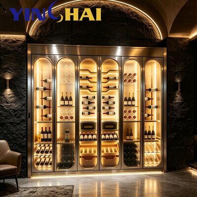 Arched Stainless Steel Constant Temperature Wine Cabinet With APP Temperature Control