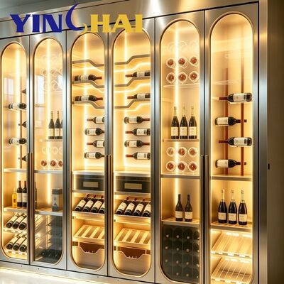 Arched Stainless Steel Constant Temperature Wine Cabinet With APP Temperature Control
