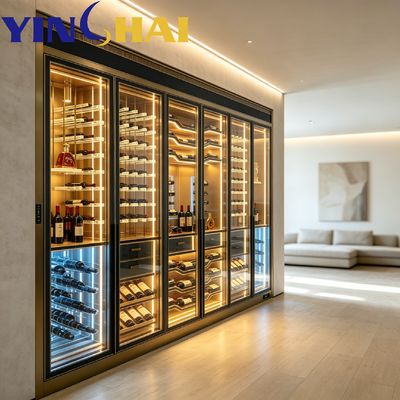 Luxury Freestanding Stainless Steel Thermostatic Wine Cabinet with Smart APP Control