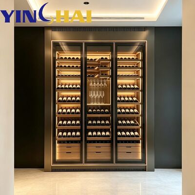 Customizable Thermostatic Wine Cabinet with Oak Racks & APP Smart Control