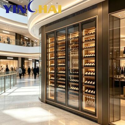 Customizable Thermostatic Wine Cabinet with Oak Racks & APP Smart Control
