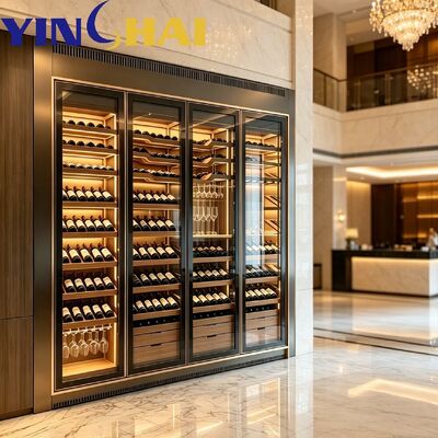 Customizable Thermostatic Wine Cabinet with Oak Racks & APP Smart Control
