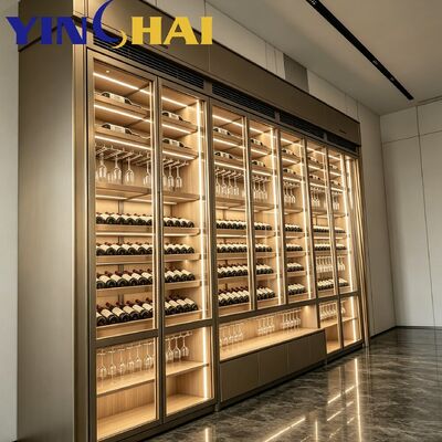 Full Wall Freestanding Dual-Zone Wine Cooler with Insulated Tempered Glass Display