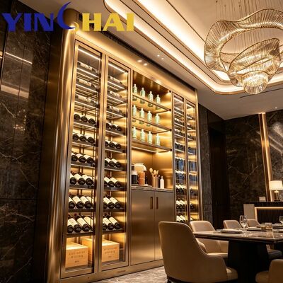 Cratch-resistant Stainless Wine Cooler Custom Oak Silent Large Storage Rack
