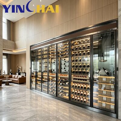 APP Controlled Stainless Steel Wine Cooler Solid Oak Constant Temp Storage Cabinet