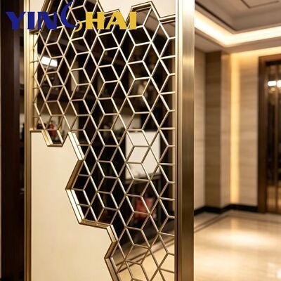 Custom Stainless Steel Screen Partition Irregular Honeycomb Hollow Divider