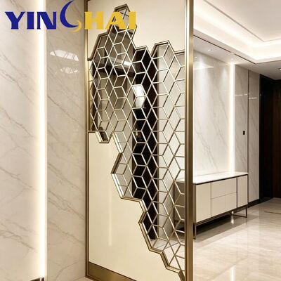 Custom Stainless Steel Screen Partition Irregular Honeycomb Hollow Divider