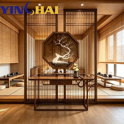 Custom Stainless Steel Screen Partition Vertical Grille New Chinese Divider