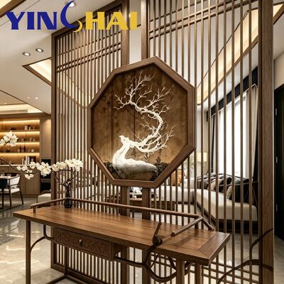 Custom Stainless Steel Screen Partition Vertical Grille New Chinese Divider