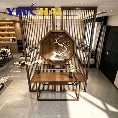 Custom Stainless Steel Screen Partition Vertical Grille New Chinese Divider