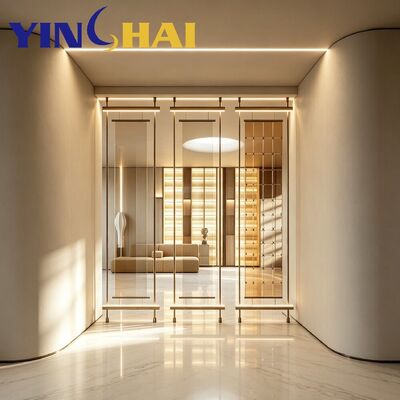 Custom Stainless Steel Strip Glass Screen Partition Modern Interior Divider