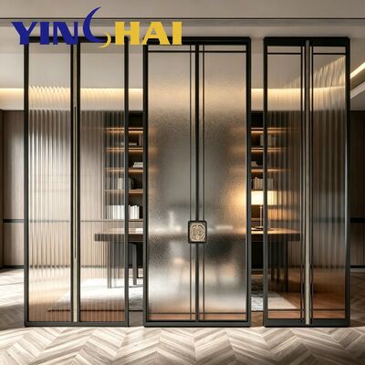 Custom Stainless Steel Gradient Fluted Glass Screen Partition Home Divider