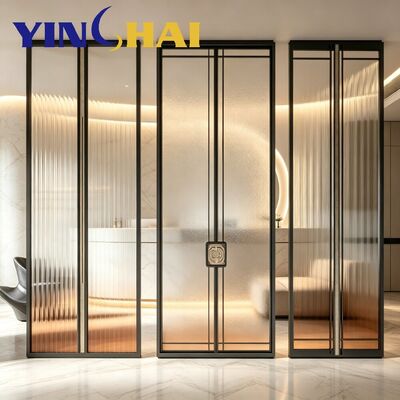 Custom Stainless Steel Gradient Fluted Glass Screen Partition Home Divider
