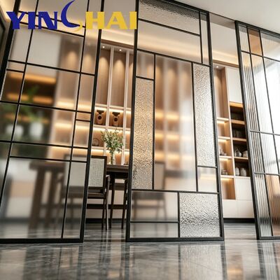 Custom Laser Cut Stainless Steel Irregular Frame Glass & Acrylic Partition