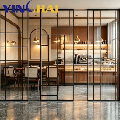 Custom Laser Cut Stainless Steel Irregular Frame Glass & Acrylic Partition