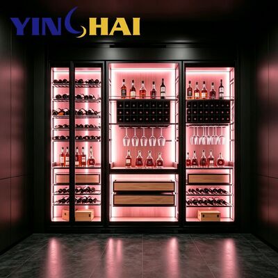 Custom Stainless Steel Constant Temperature Wine Cabinet APP Control With LED Light