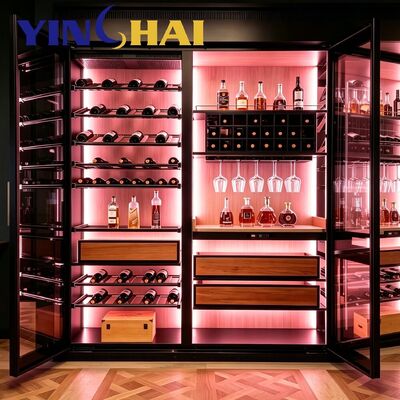 Custom Stainless Steel Constant Temperature Wine Cabinet APP Control With LED Light