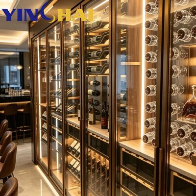 Custom Gold Stainless Steel Constant Temperature Wine Cabinet APP Control