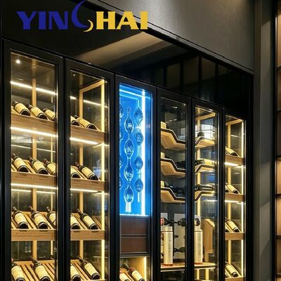 APP Controlled Custom Black Stainless Steel Constant Temperature Wine Cabinet