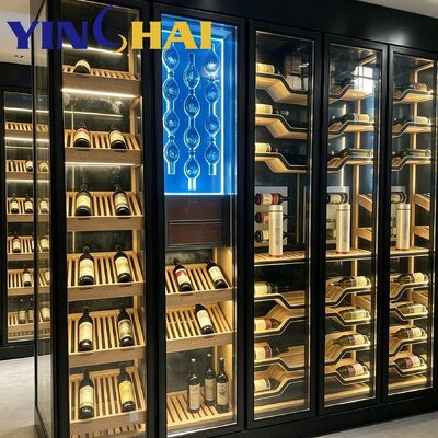 APP Controlled Custom Black Stainless Steel Constant Temperature Wine Cabinet