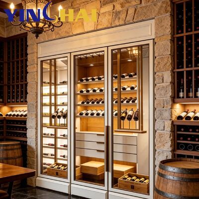 APP Controlled Custom White Frame Stainless Steel Constant Temperature Wine Cabinet